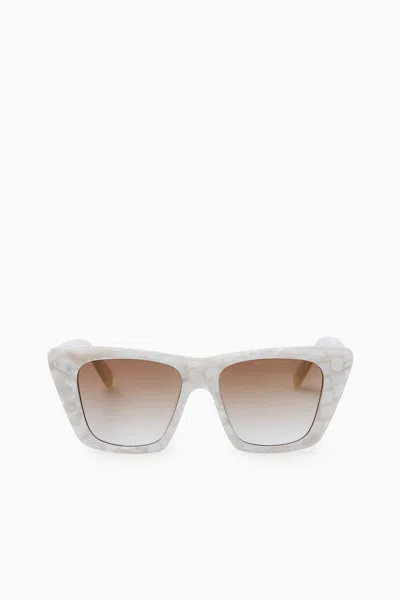 Cos Oversized Cat-eye Sunglasses In White
