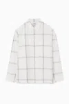 COS OVERSIZED CHECKED HALF-PLACKET SHIRT