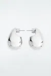 Cos Oversized Chunky Droplet Earrings In Silver