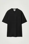 Cos Oversized Cotton T-shirt In Black