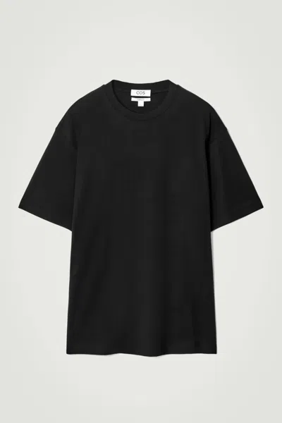 Cos Oversized Cotton T-shirt In Black