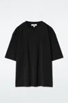 Cos Oversized Cotton T-shirt In Black