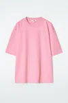 Cos Oversized Cotton T-shirt In Pink
