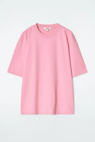 Cos Oversized Cotton T-shirt In Pink