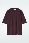 Cos Oversized Cotton T-shirt In Red