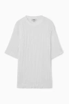 Cos Oversized-t-shirt In Knitteroptik In Weiss
