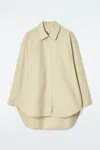Cos Oversized Curved-hem Shirt In Green