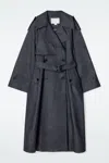 Cos Oversized Denim Trench Coat In Blue