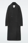 Cos Oversized Double-breasted Wool Coat In Black