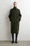 Cos Oversized Double-breasted Wool Coat In Green