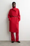 Cos Oversized Double-breasted Wool Coat In Red
