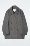 Cos Oversized Double-breasted Wool Pea Coat In Grey