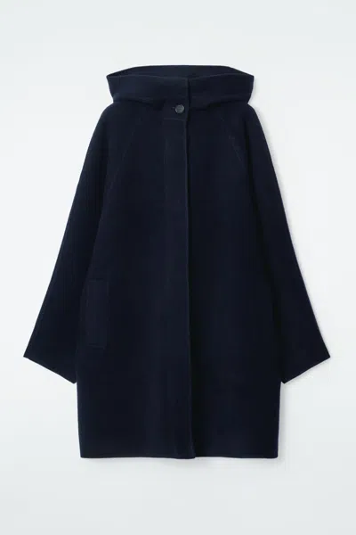 Cos Oversized Double-faced Wool Coat In Blue