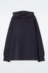 Cos Oversized Double-faced Wool Hoodie In Blue