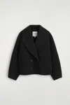 Cos Oversized Double-faced Wool Jacket In Black