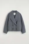 Cos Oversized Double-faced Wool Jacket In Gray