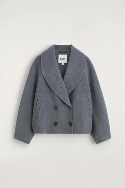Cos Oversized Double-faced Wool Jacket In Gray