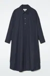 Cos Drapiertes Oversized-hemdblusenkleid In Navyblau