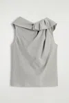 Cos Oversized Draped Top In Gray