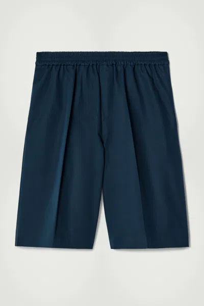 Cos Oversized Elasticated Wide-leg Shorts In Blue
