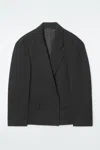 Cos Oversized Exaggerated-shoulder Blazer In Black