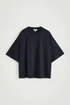 Cos Oversized Extra-wide Cotton T-shirt In Blue