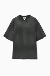 Cos Oversized Faded Mock-neck T-shirt In Black
