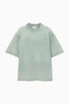 Cos Oversized Faded Mock-neck T-shirt In Turquoise