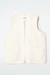 Cos Oversized Faux Shearling Gilet In Beige