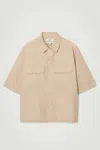 Cos Oversized Flap-pocket Utility Shirt In Beige