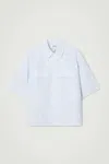 Cos Oversized Flap-pocket Utility Shirt In White