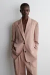 Cos Oversized Fluid Blazer In Pink