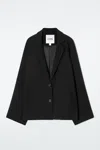 Cos Oversized Fluid Single-breasted Blazer In Black