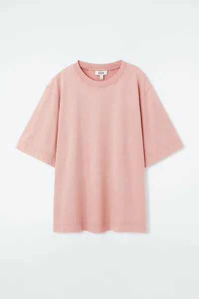 Cos Oversized Garment-dyed T-shirt In Beige
