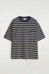 Cos Oversized Heavyweight Cotton T-shirt In Navy