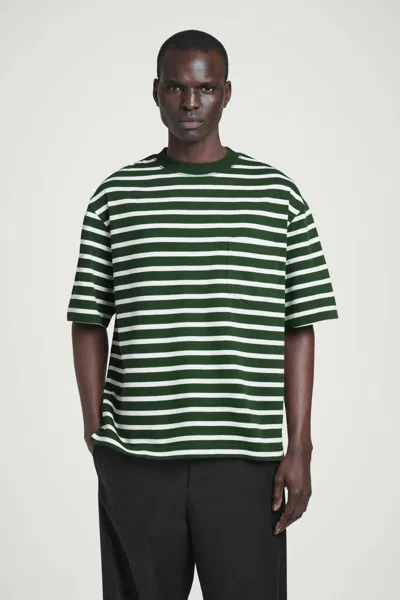 Cos Oversized Heavyweight Cotton T-shirt In Green