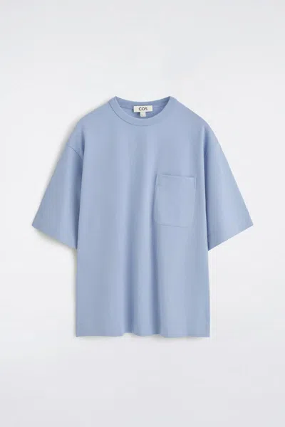 Cos Oversized Heavyweight T-shirt In Blue