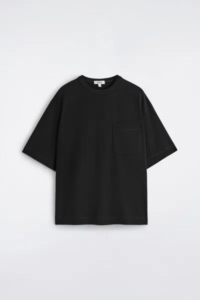 Cos Oversized Heavyweight T-shirt In Black
