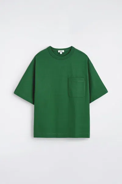Cos Oversized Heavyweight T-shirt In Green