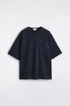 Cos Oversized Heavyweight T-shirt In Navy In Blue