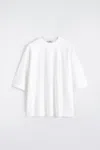 Cos Oversized Interlock Cotton T-shirt In White