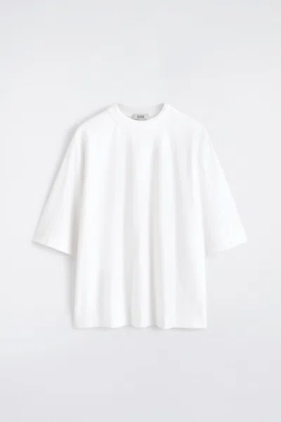 Cos Oversized Interlock Cotton T-shirt In White