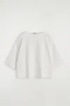 Cos Oversized Knitted Boatneck Jumper In Bianco