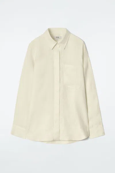 Cos Oversized Linen Shirt In Yellow