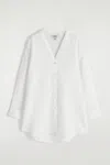 Cos Oversized Linen V-neck Shirt