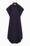 Cos Oversized Maxi Shirt Dress In Blue