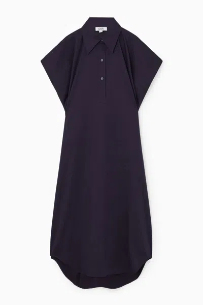 Cos Oversized Maxi Shirt Dress In Black
