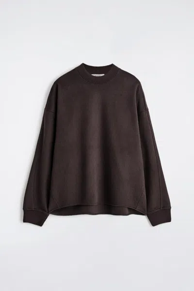 Cos Oversized Merino-wool Jersey Sweater In Brown