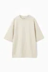 Cos Oversized Mid-weight T-shirt In Beige