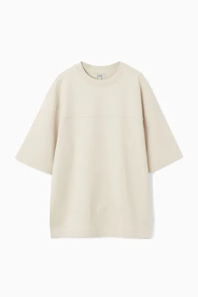 Cos Oversized Mid-weight T-shirt In Beige